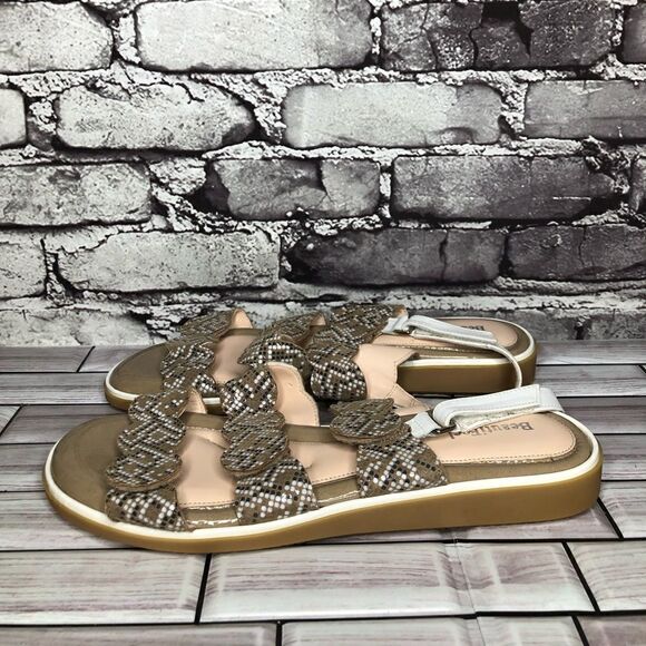 Beautifeel Taupe Patent Leather White Dotted Strap Sandals Women Sz 41EU/10.5US - Picture 10 of 16